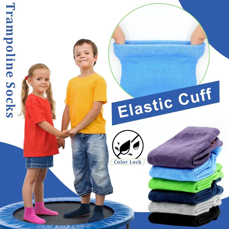 HYCLES Boys Girls Non-Slip Toddler Socks Grip Ankle Sticky Socks Anti-Skid Sock for Kids 6 Pairs for 2-13 Years Kids - Image 2